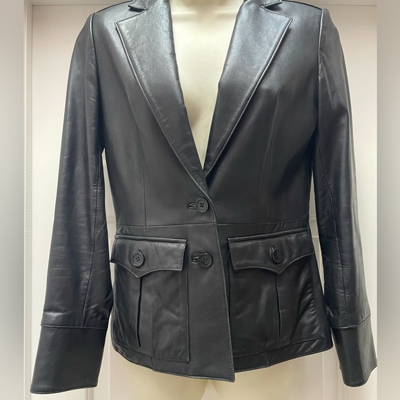 Wilson’s leather pelle studio black leather jacket. - Picture 3 of 4